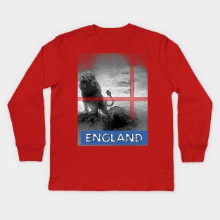 England soccer Football flag lion p1 Kids Long Sleeve T-Shirt